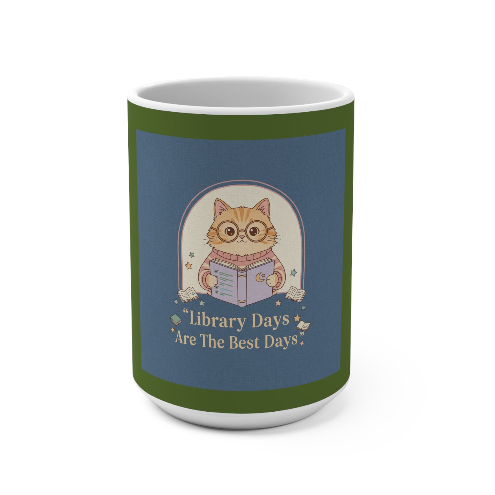 Cat Mug 15oz – Library Days Are the Best Days