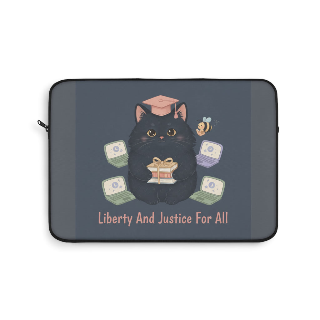 Black Cat Laptop Sleeve – Liberty and Justice for All