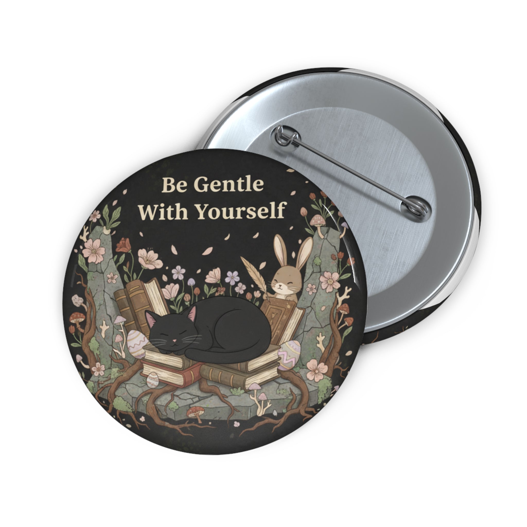 Bunny Pin Button – Be Gentle With Yourself