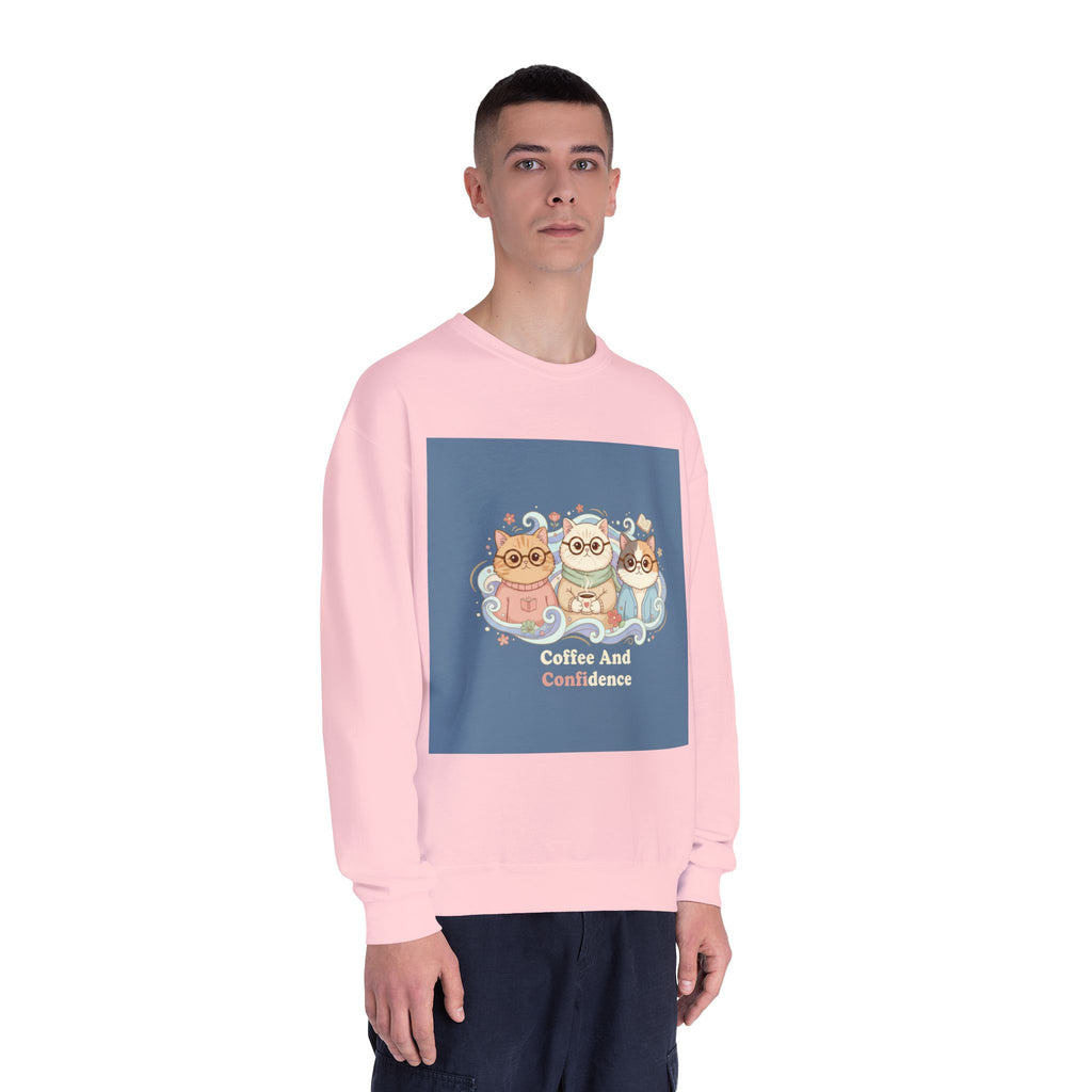 Cats With Glasses Crewneck Sweatshirt – Coffee and Confidence