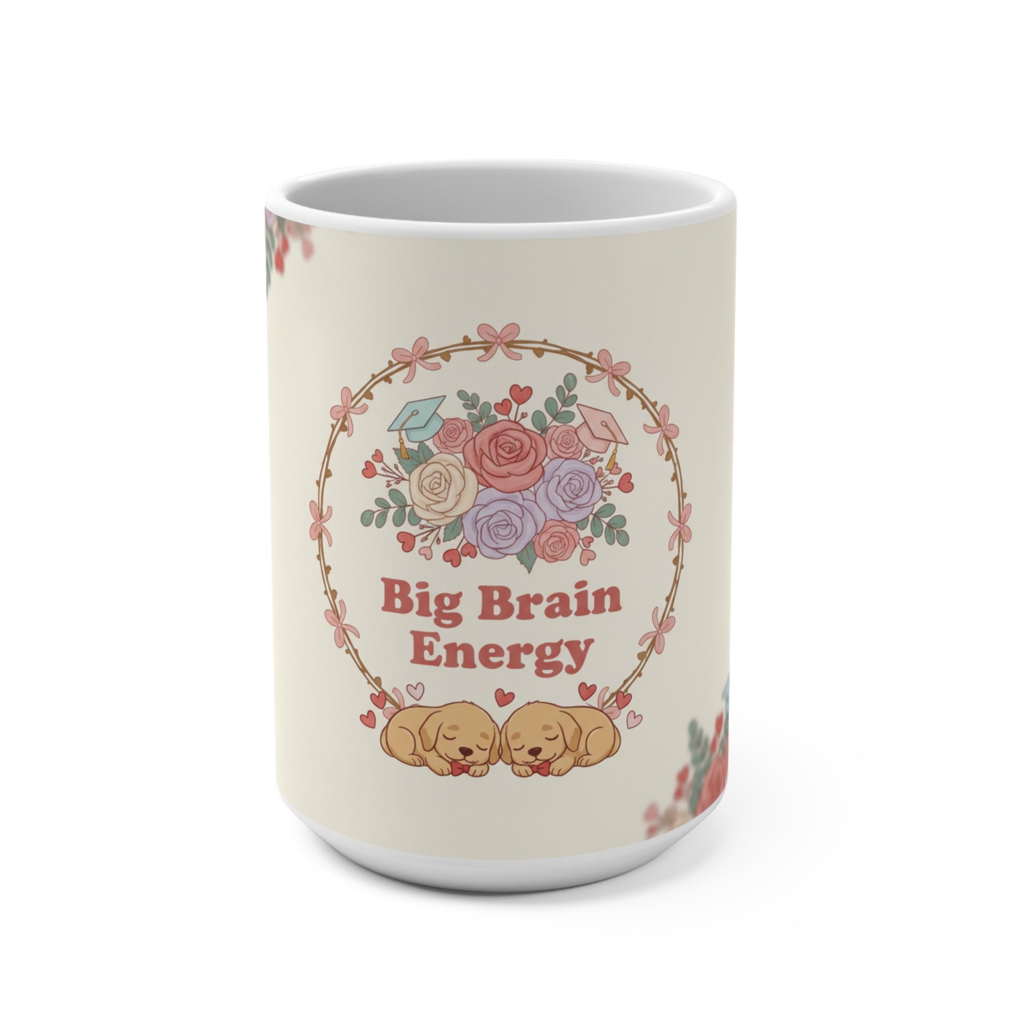 Big Brain Energy Puppies Mug 15oz