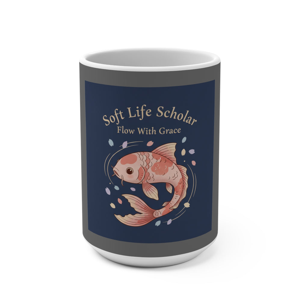 Koi Mug 15oz – Soft Life Scholar Flow With Grace