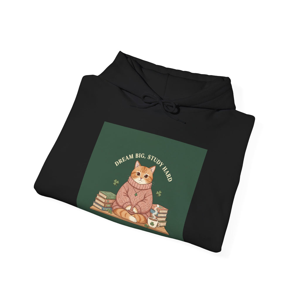 Cat Hoodie – Dream Big, Study Hard