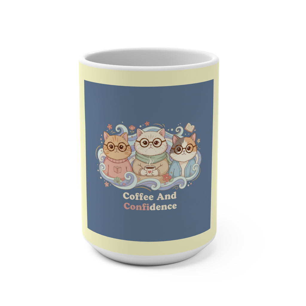 Cats With Glasses Mug 15oz – Coffee and Confidence