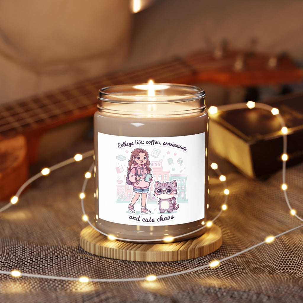 College life: coffee, cramming, and cute chaos Scented Candle