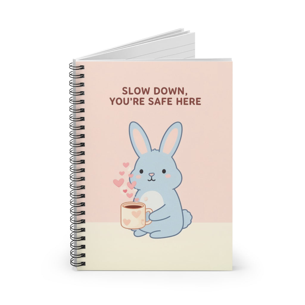 SLOW DOWN, YOURE SAFE HERE Spiral Notebook
