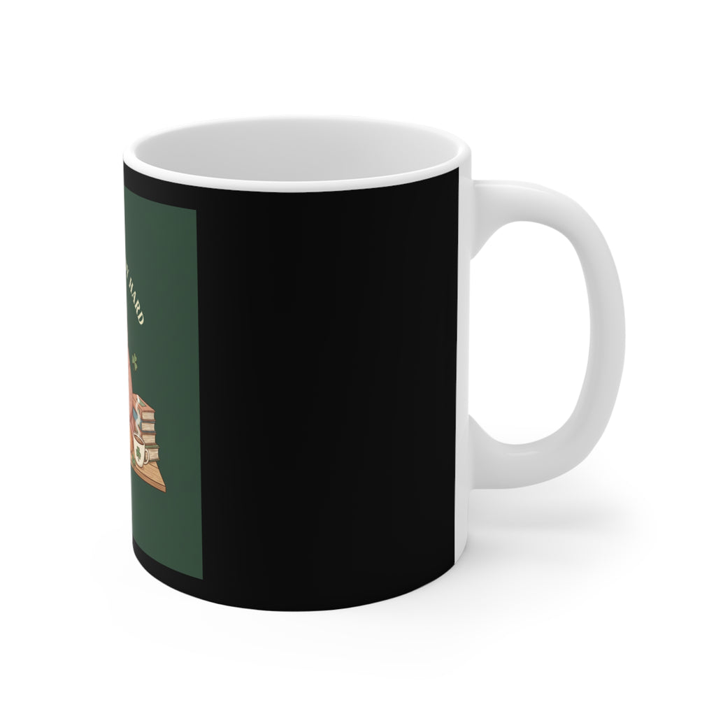 Cat Mug 11oz – Dream Big, Study Hard