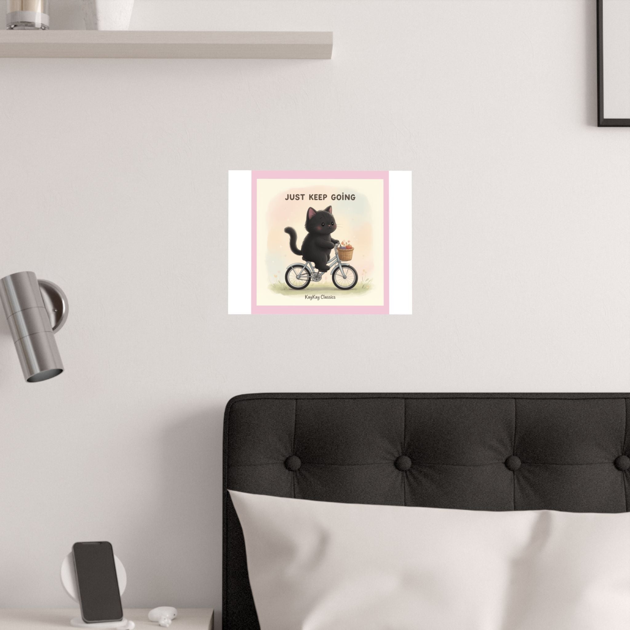 "Study Hard Dream Big" Black Cat Poster | College Girl Gift | Fashion | KayKay Classics