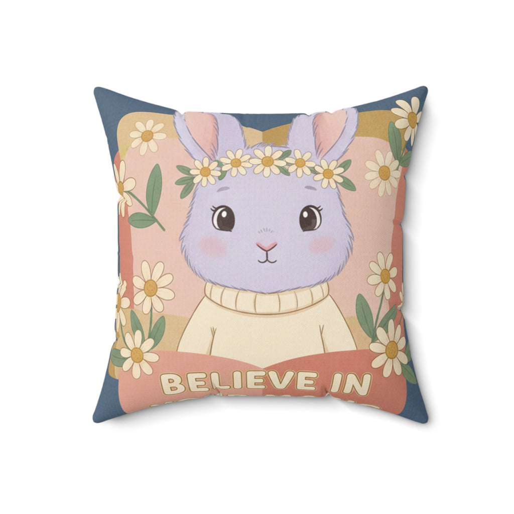 Bunny Square Pillow – Believe in Your Magic