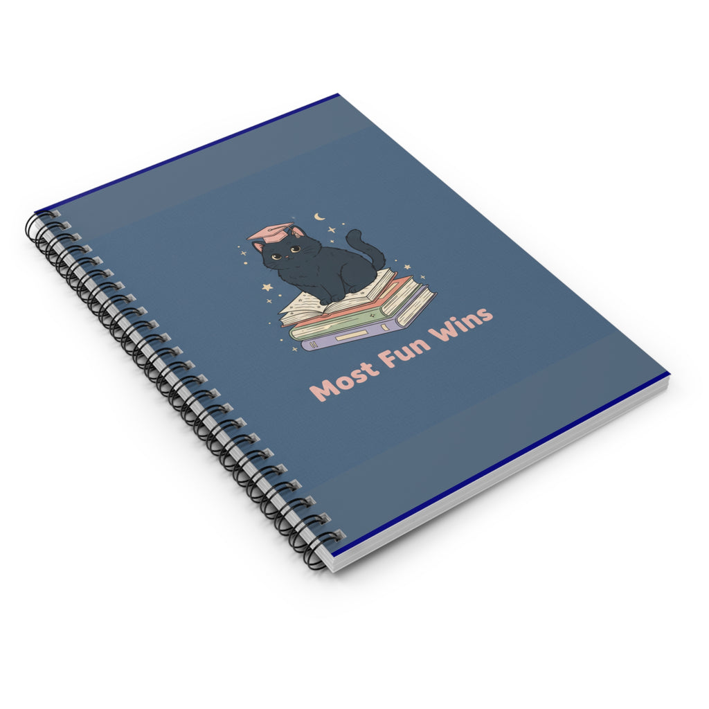 Black Cat Spiral Notebook – Most Fun Wins
