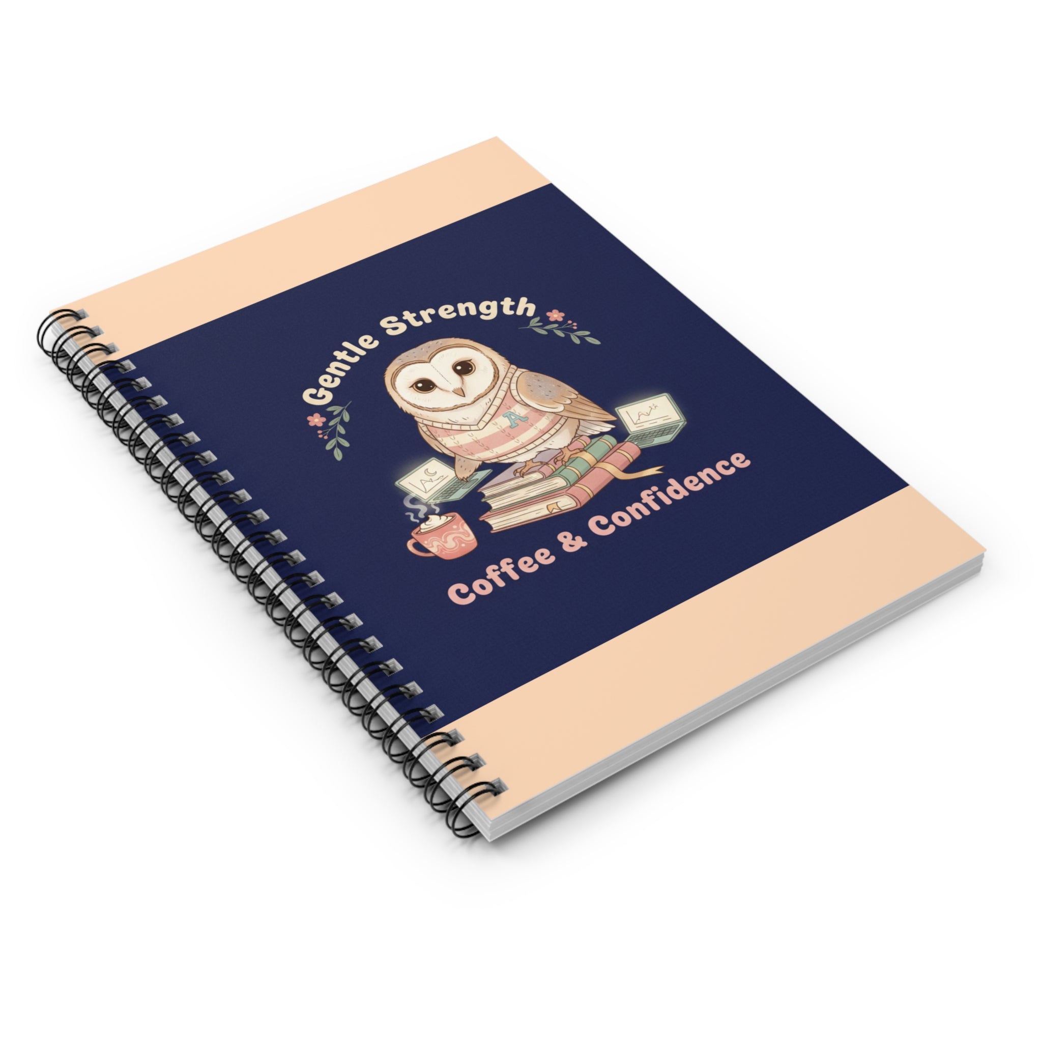 Owl Spiral Notebook – Gentle Strength Coffee Confidence