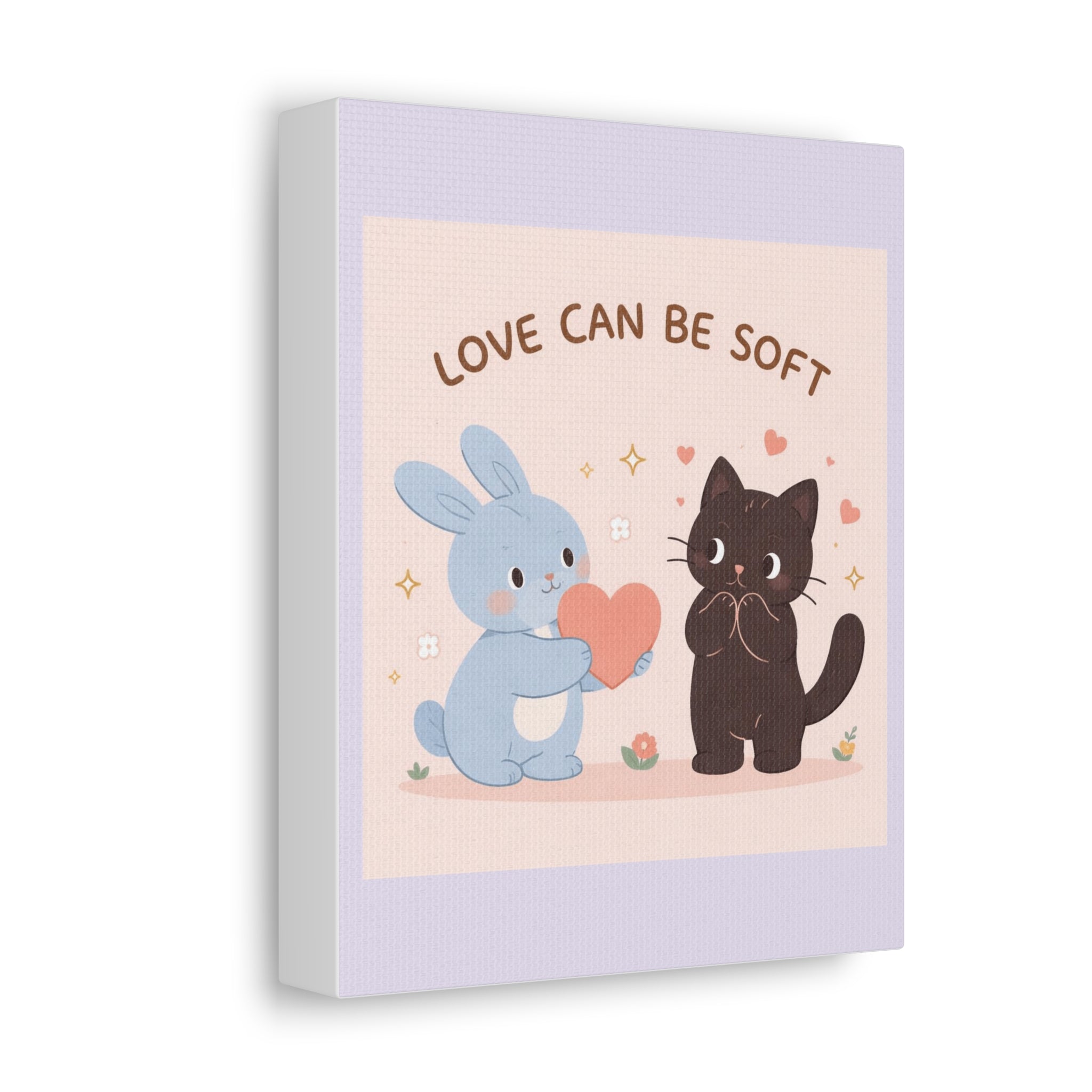 "LOVE CAN BE SOFT" Black Cat Canvas | Trendy Gift for Her | Lifestyle | KayKay Classics