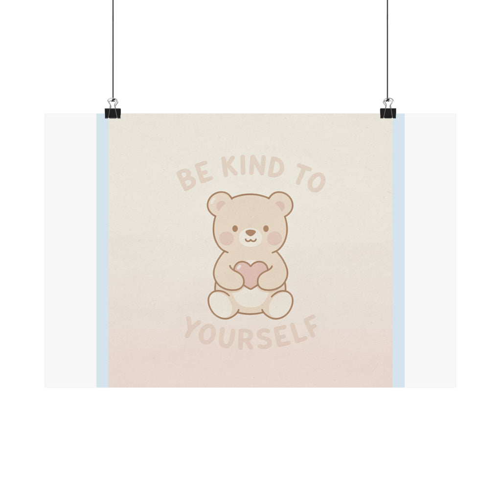 "BE KIND TO YOURSELF" Black Cat Poster | College Girl Gift | Fashion | KayKay Classics