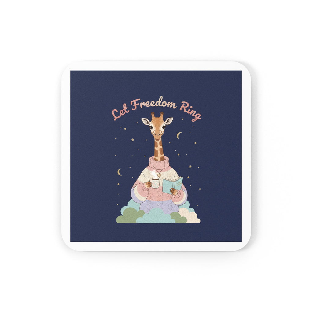Giraffe Cork Coaster – Let Freedom Ring