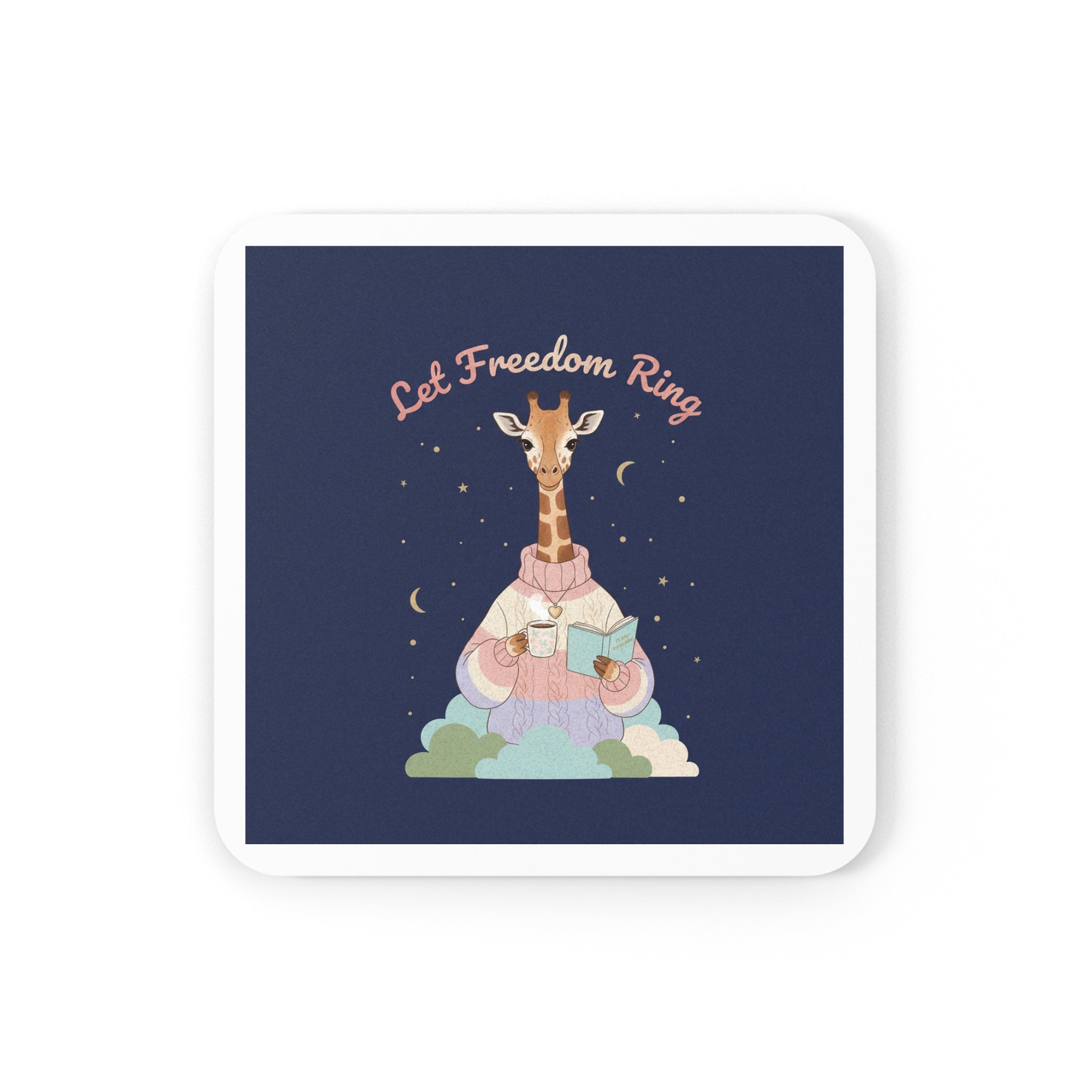 Giraffe Cork Coaster – Let Freedom Ring