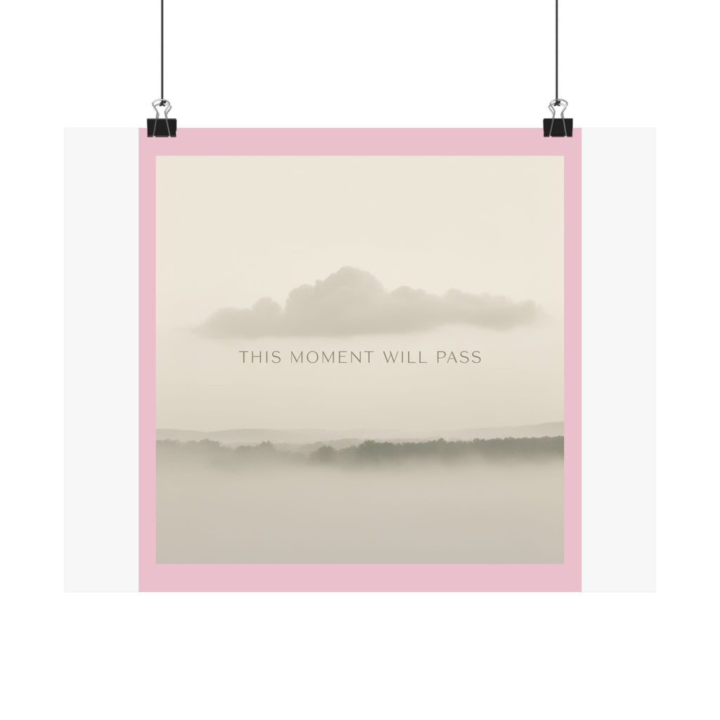 "THIS MOMENT WILL PASS" Black Cat Poster | College Girl Gift | Fashion | KayKay Classics