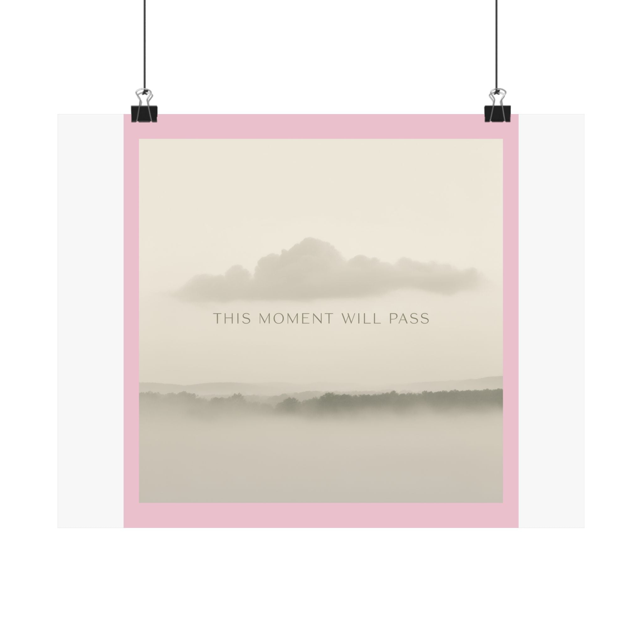 "THIS MOMENT WILL PASS" Black Cat Poster | College Girl Gift | Fashion | KayKay Classics