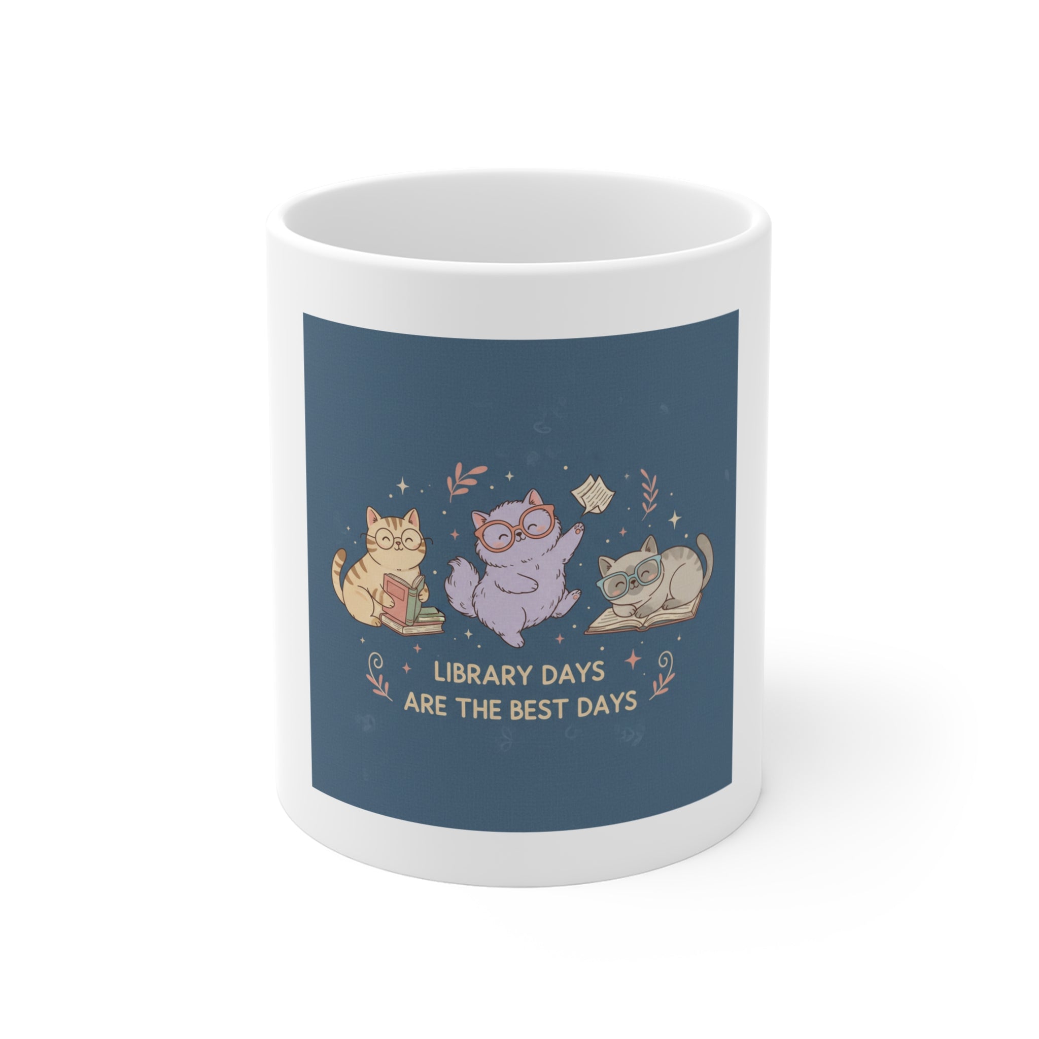Cats With Glasses Mug 11oz – Library Days Are the Best Days