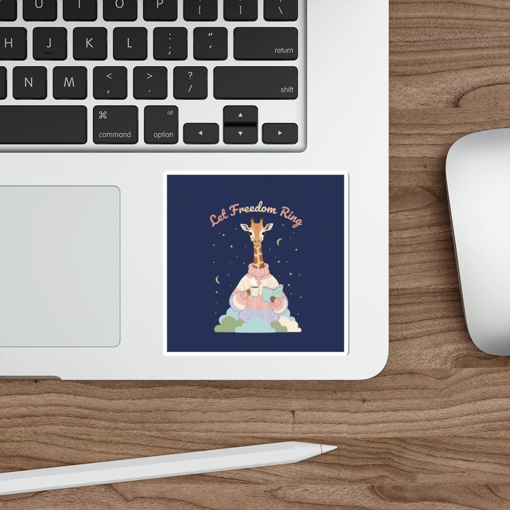 Giraffe Die-Cut Sticker – Let Freedom Ring