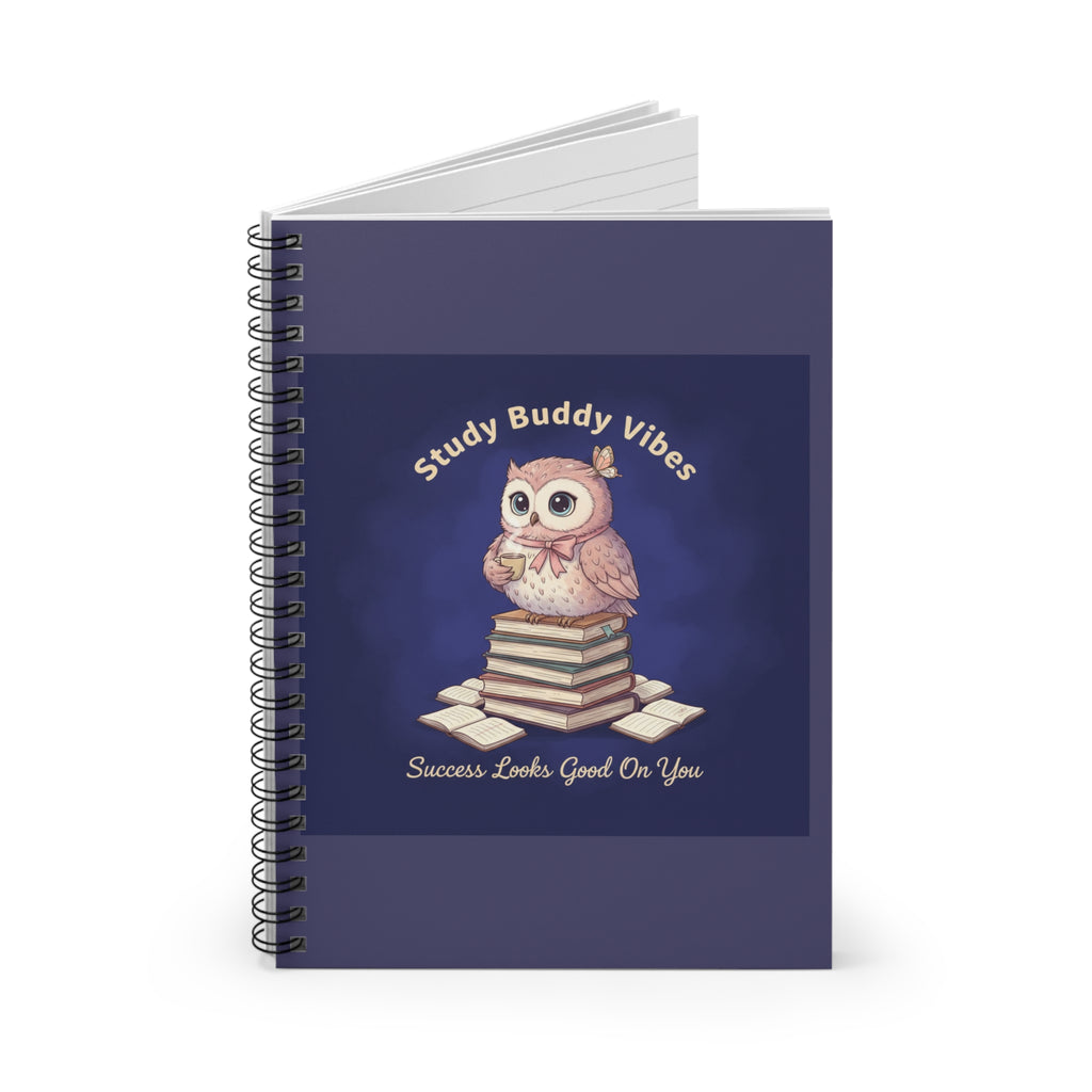 Owl Spiral Notebook – Study Buddy Vibes Success Looks Good on