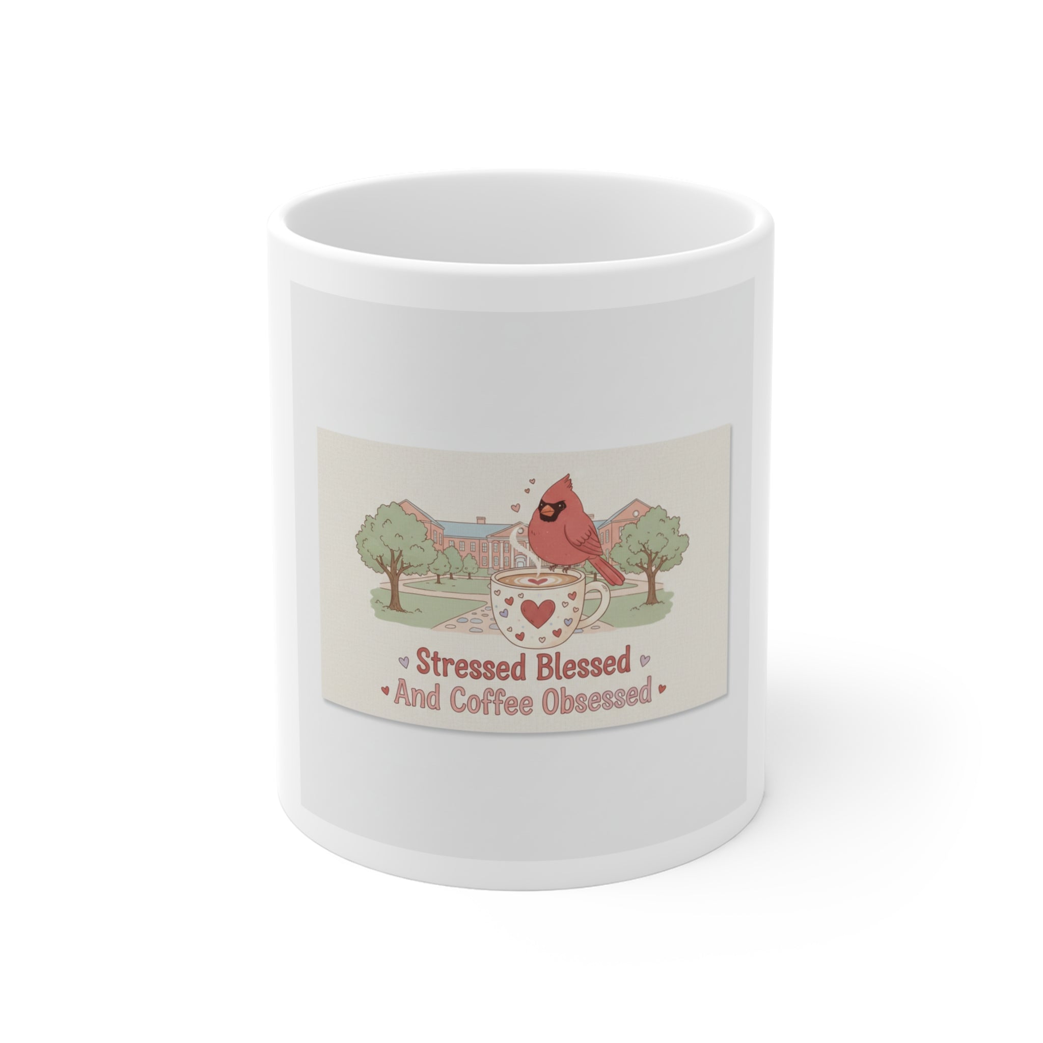 Stressed Blessed And Coffee Obsessed Cardinal Mug 11oz