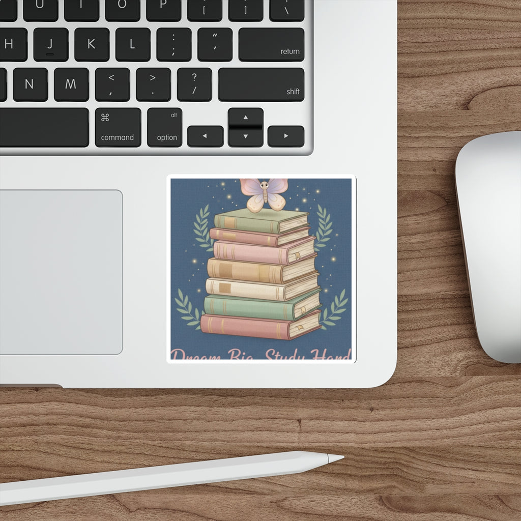Butterfly Die-Cut Sticker – Dream Big Study Hard