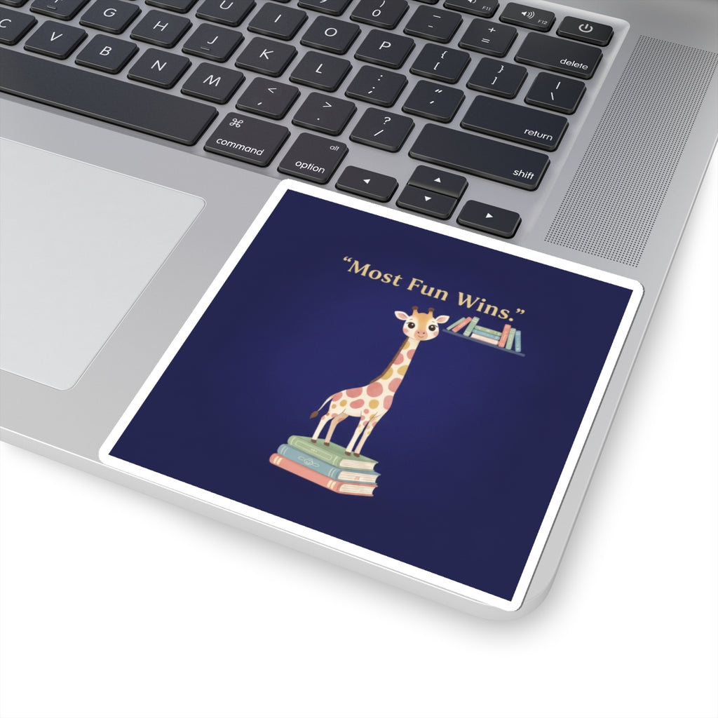 Giraffe Kiss-Cut Sticker – Most Fun Wins