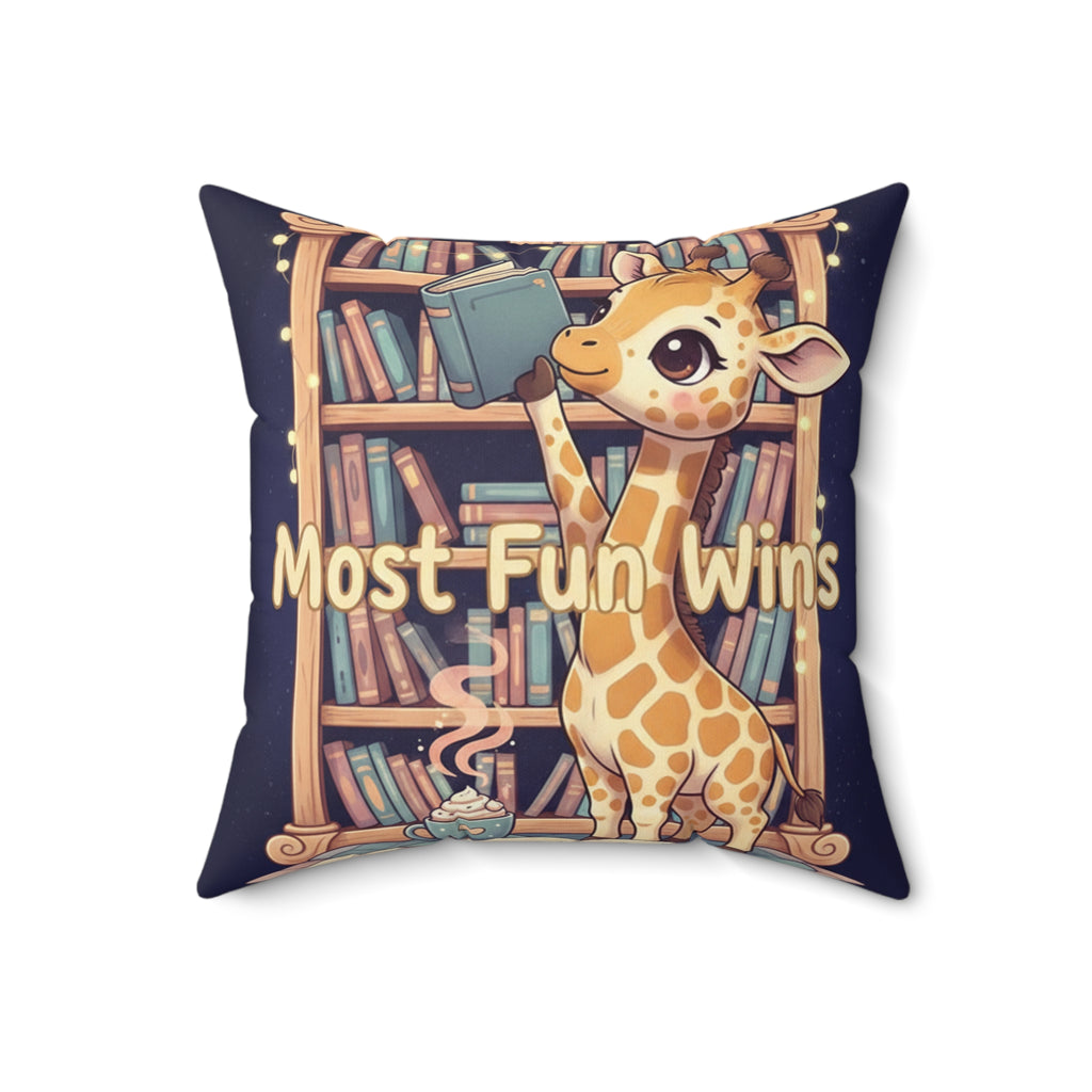 Giraffe Square Pillow – Most Fun Wins