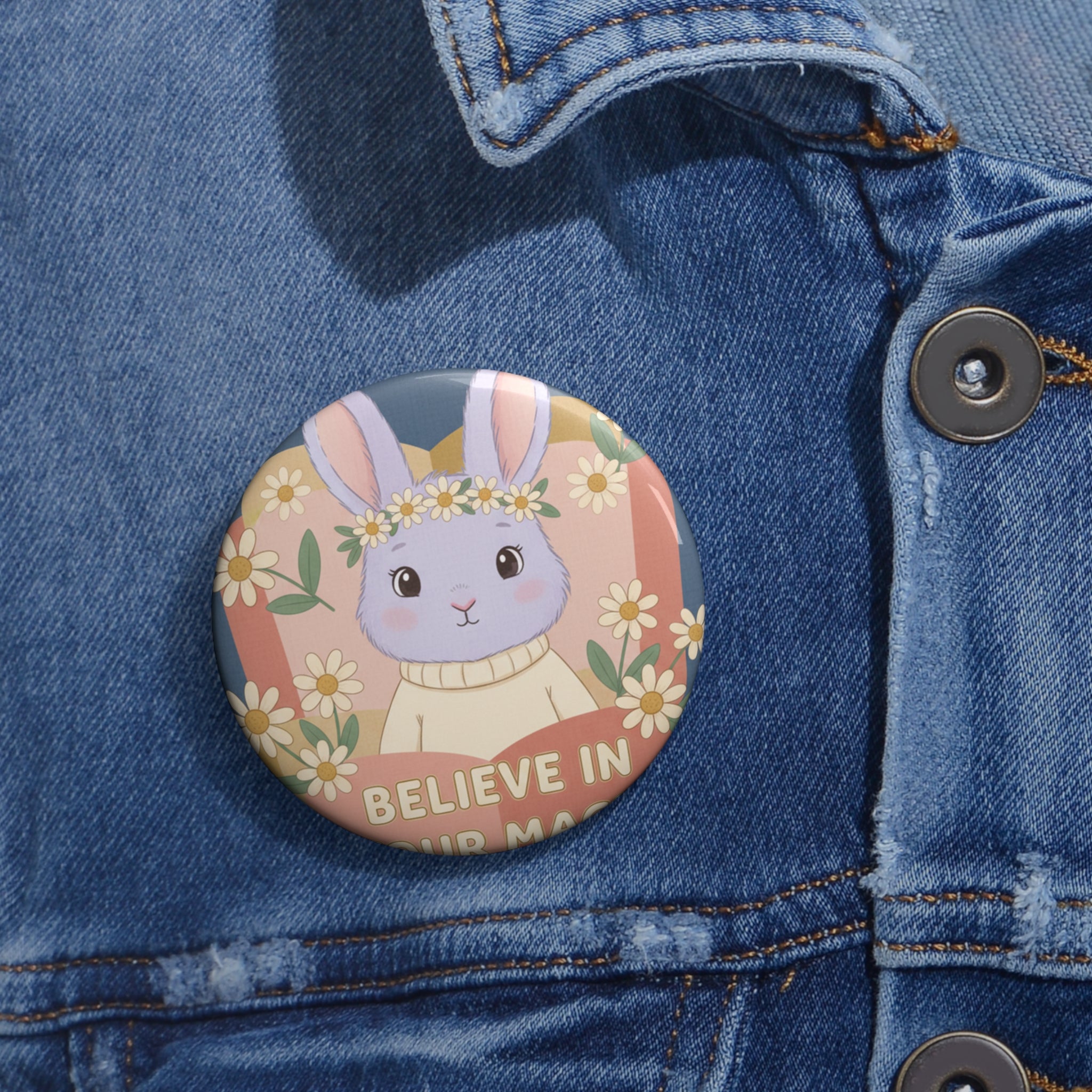 Bunny Pin Button – Believe in Your Magic