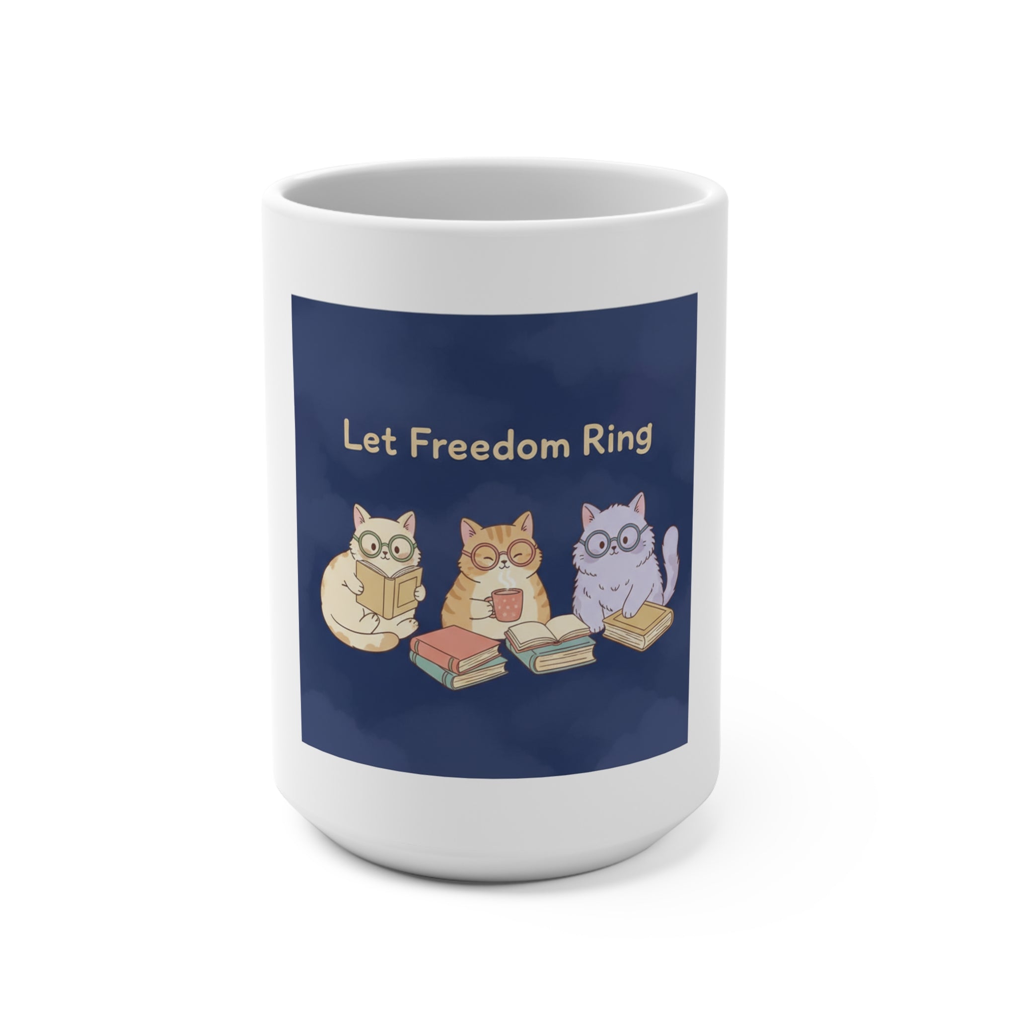 Cats With Glasses Mug 15oz – Let Freedom Ring