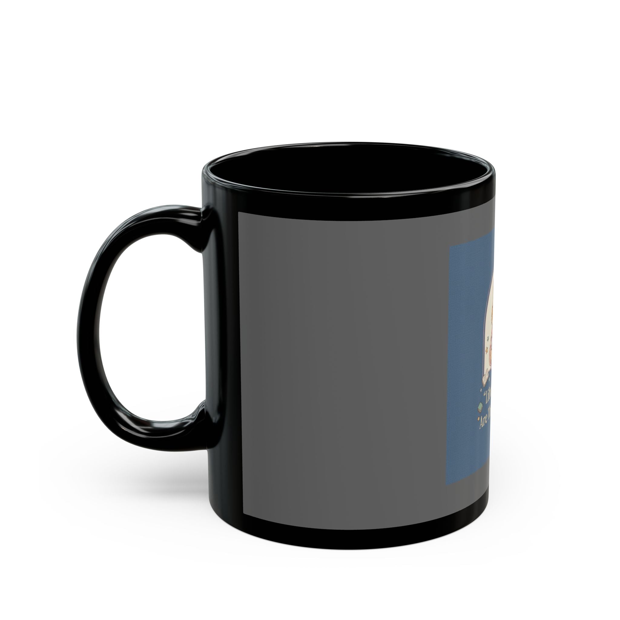 Cat Black Mug 11oz – Library Days Are the Best Days