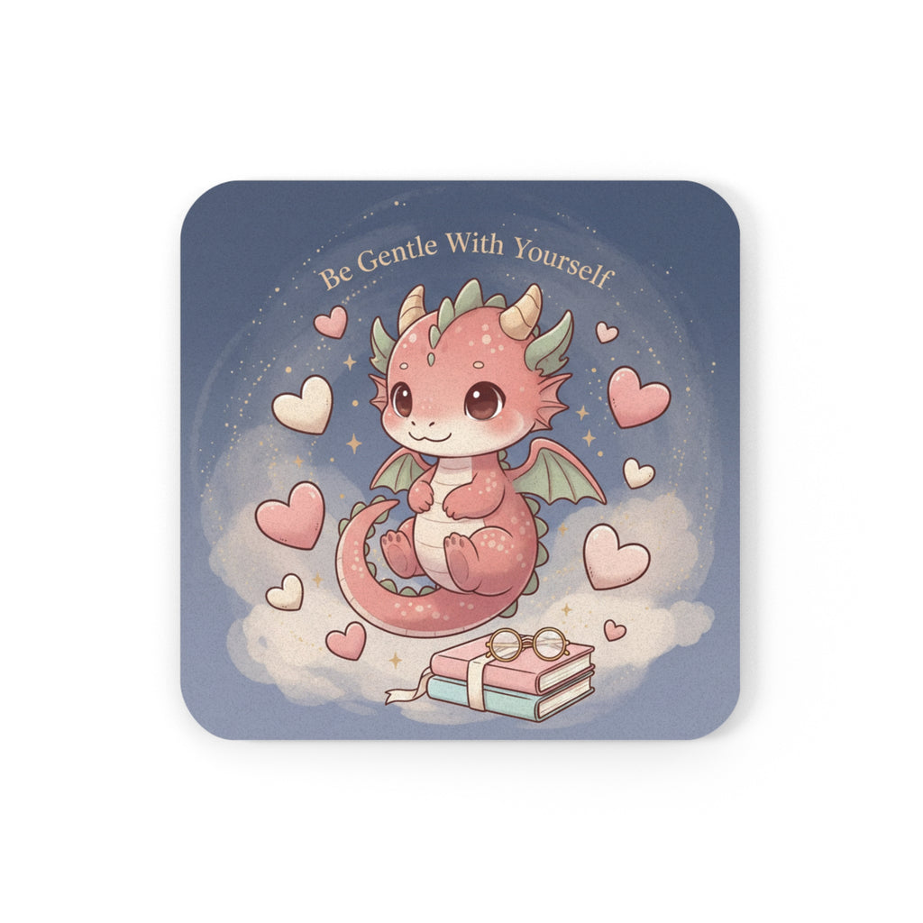 Cats With Glasses Cork Coaster – Be Gentle With Yourself