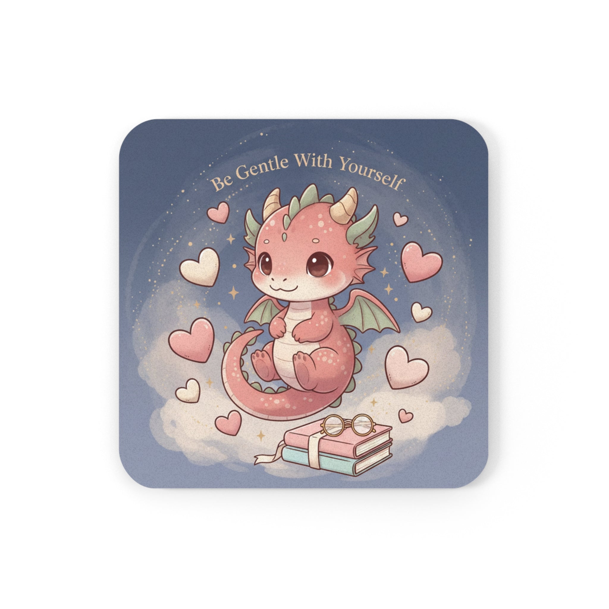 Cats With Glasses Cork Coaster – Be Gentle With Yourself