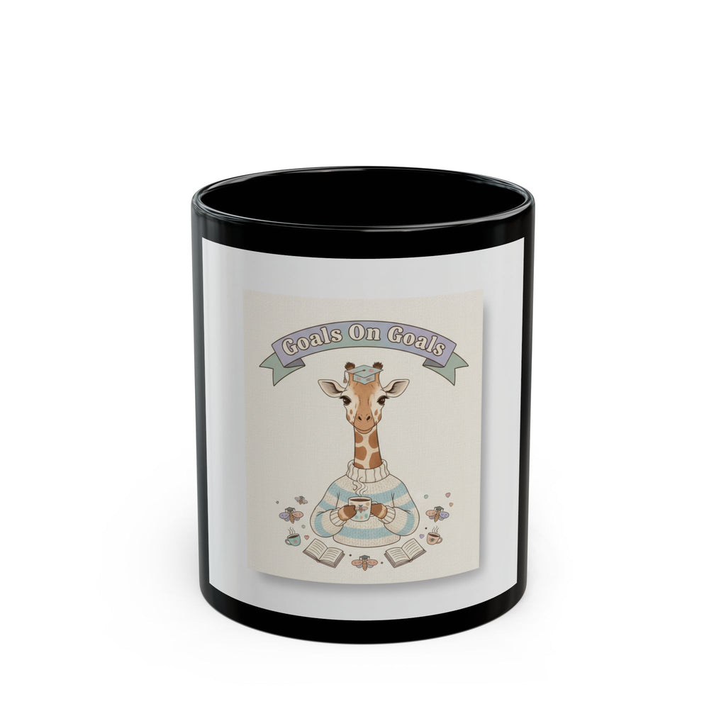 Goals On Goals Giraffe Black Mug 11oz