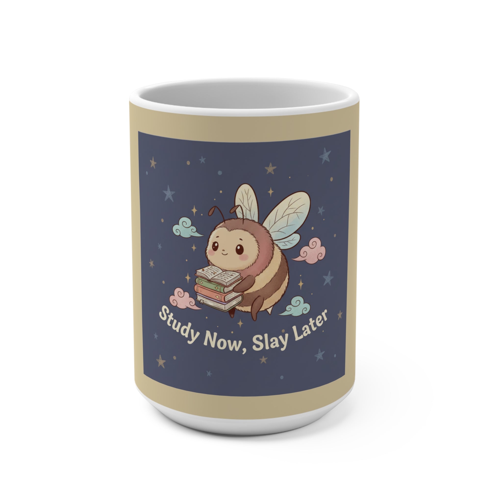 Bee Mug 15oz – Study Now, Slay Later