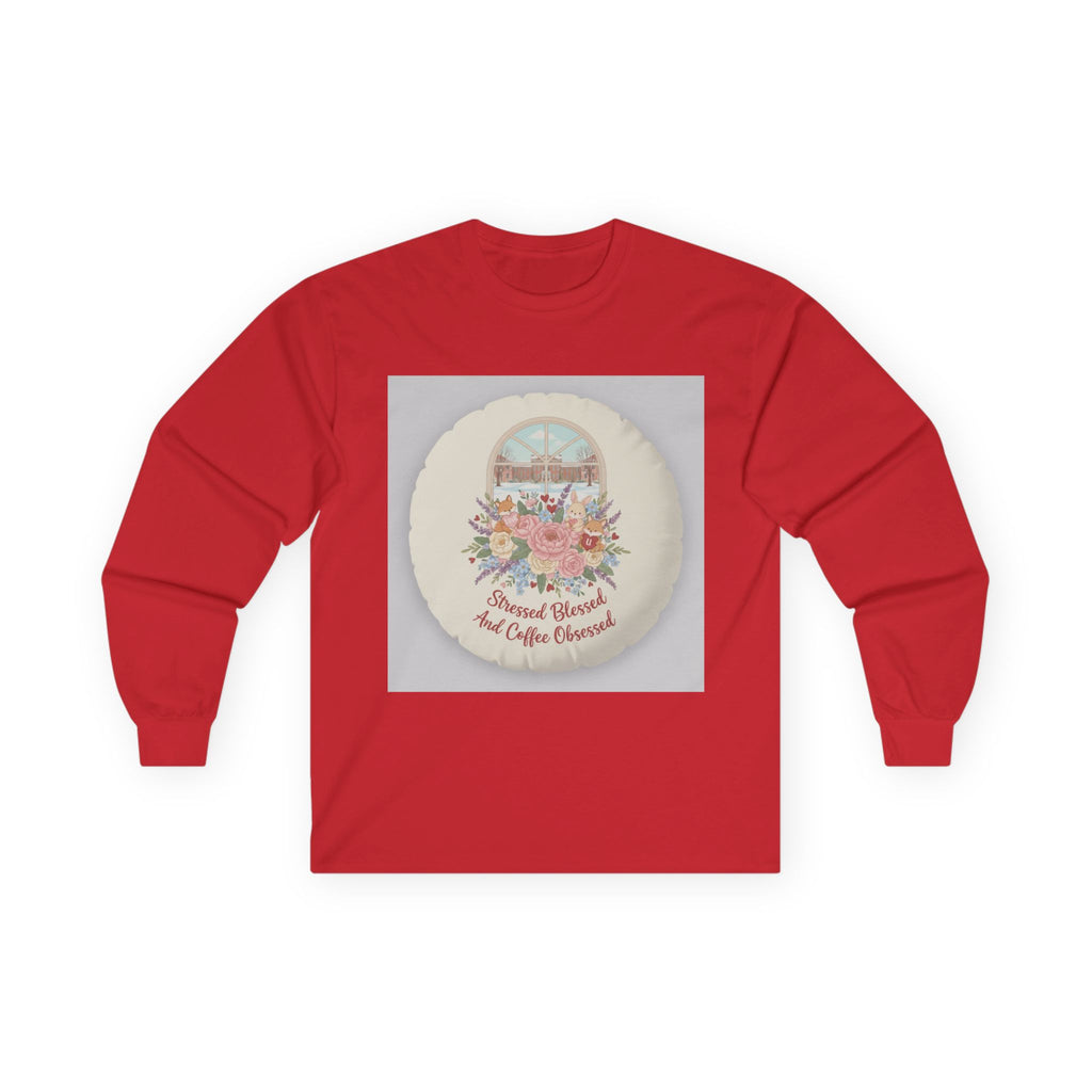Stressed Blessed And Coffee Obsessed Fox, rabbit Long Sleeve Tee