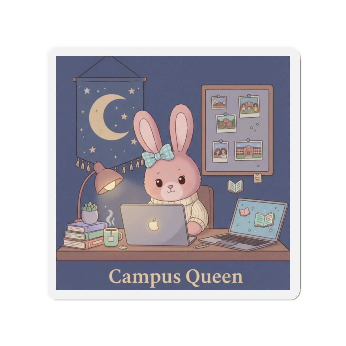 Rabbit Die-Cut Magnet – Campus Queen