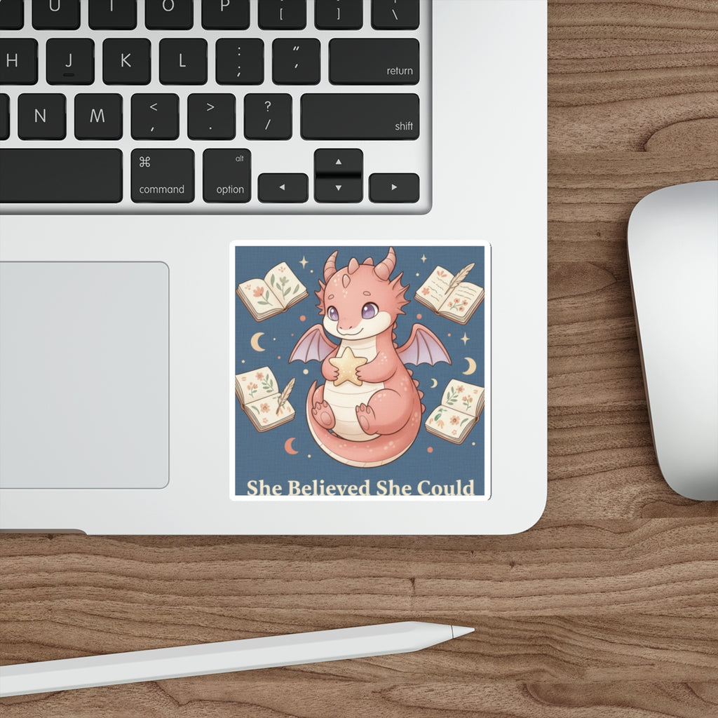 Dragon Die-Cut Sticker – She Believed She Could