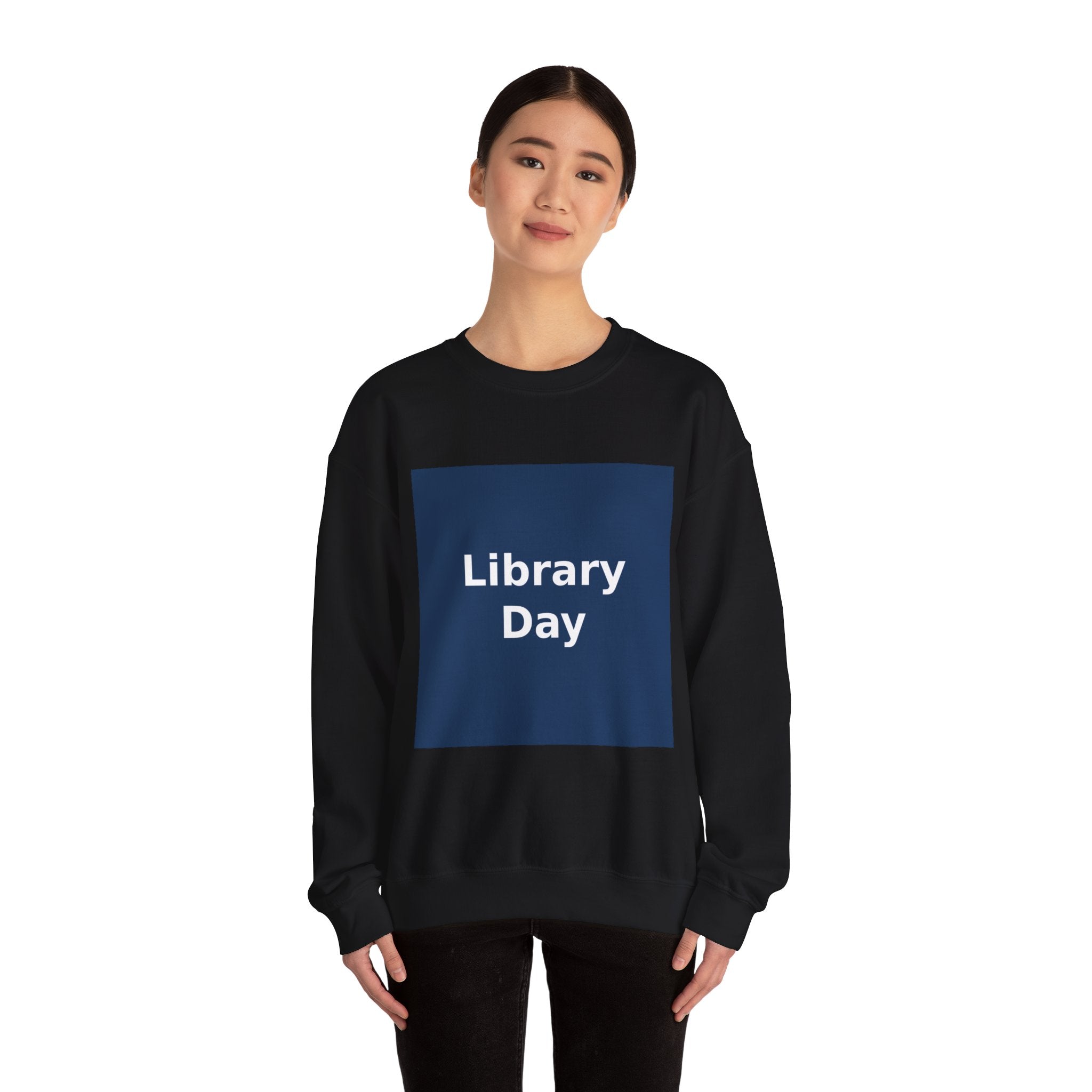 "Library Day" Black Cat Crewneck | College Girl Gift | Fashion | KayKay Classics