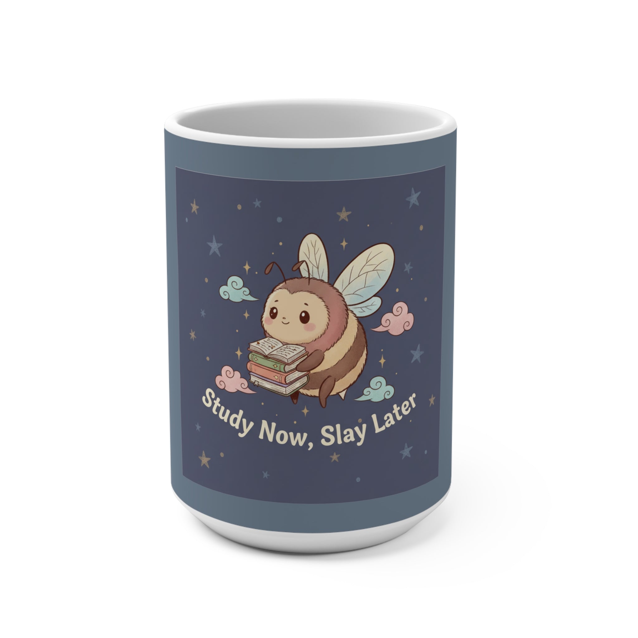 Bee Mug 15oz – Study Now, Slay Later