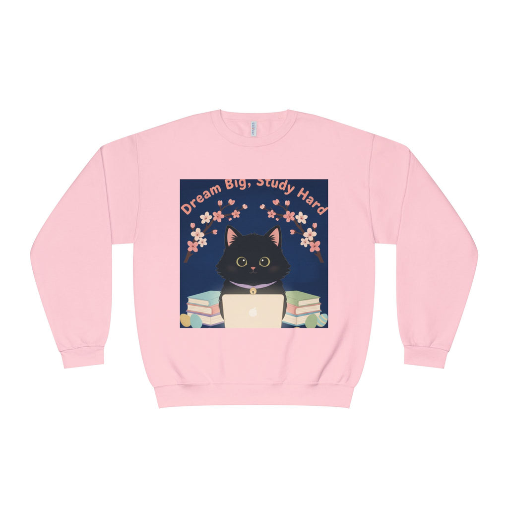 Black Cat Crewneck Sweatshirt – Dream Big Study Hard