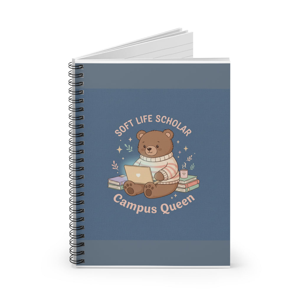 Bear Spiral Notebook – Soft Life Scholar Campus Queen