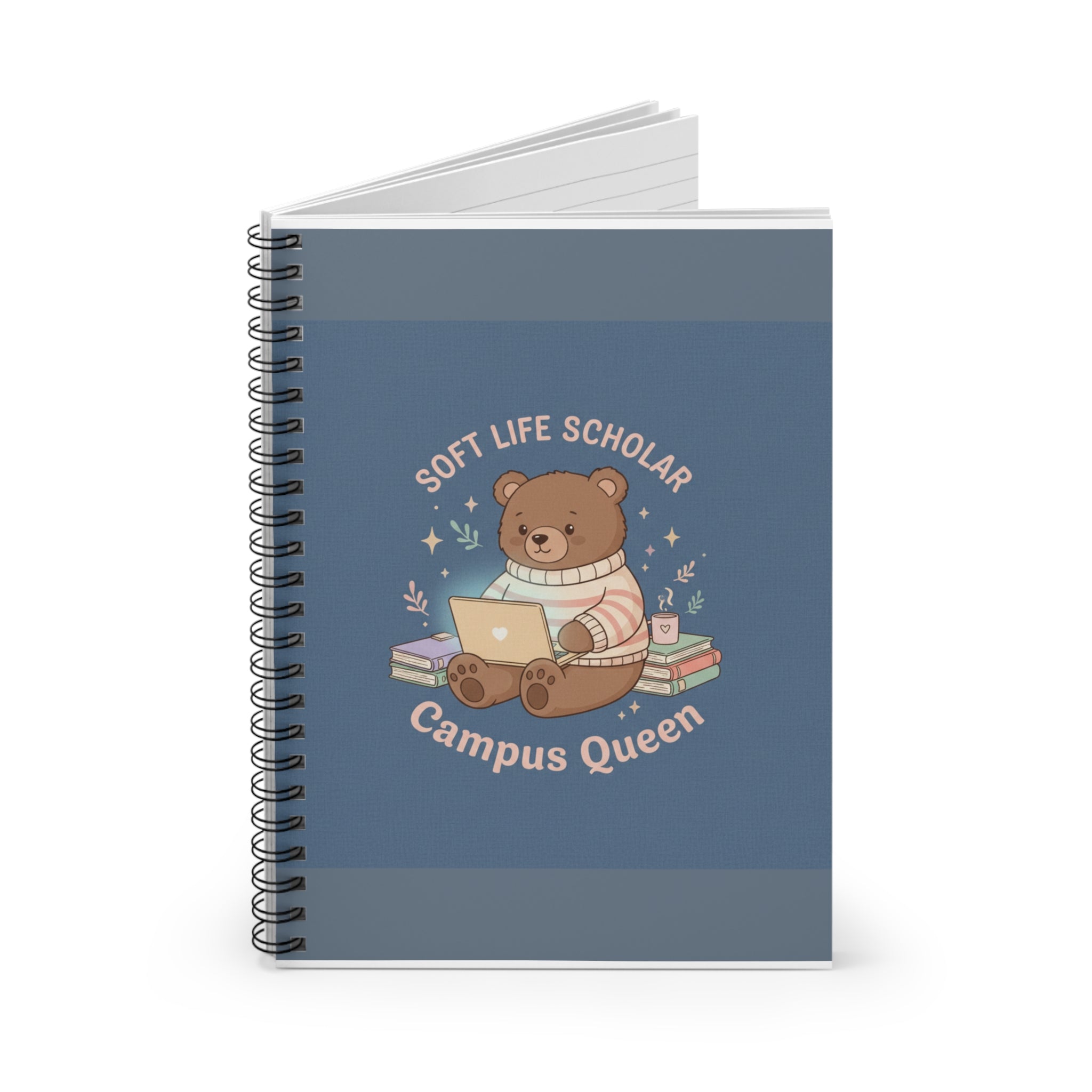 Bear Spiral Notebook – Soft Life Scholar Campus Queen