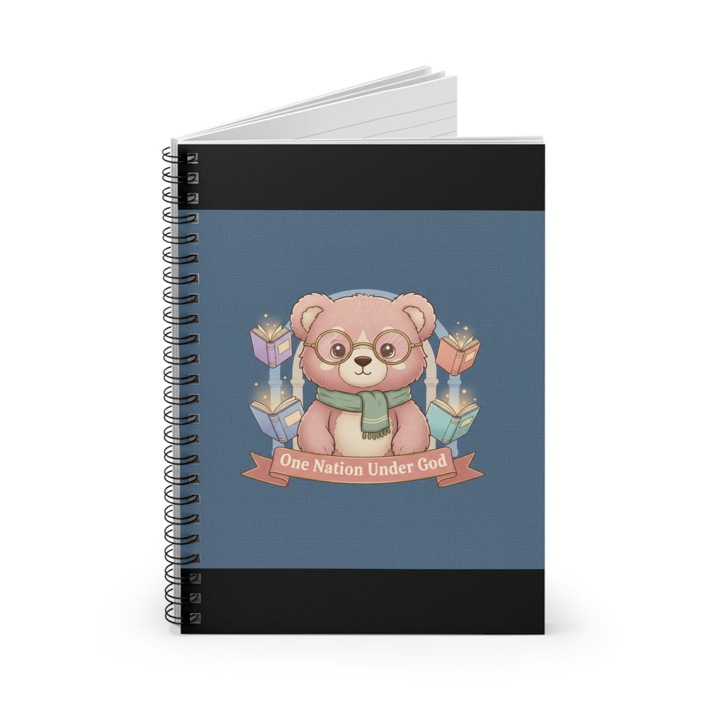 Bear Spiral Notebook – One Nation Under God
