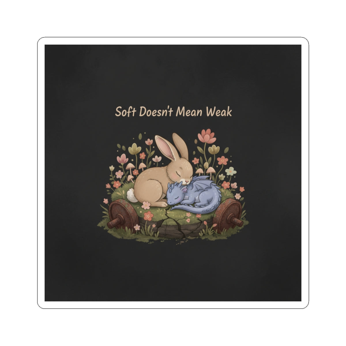 Dragon Kiss-Cut Sticker – Soft Doesnt Mean Weak