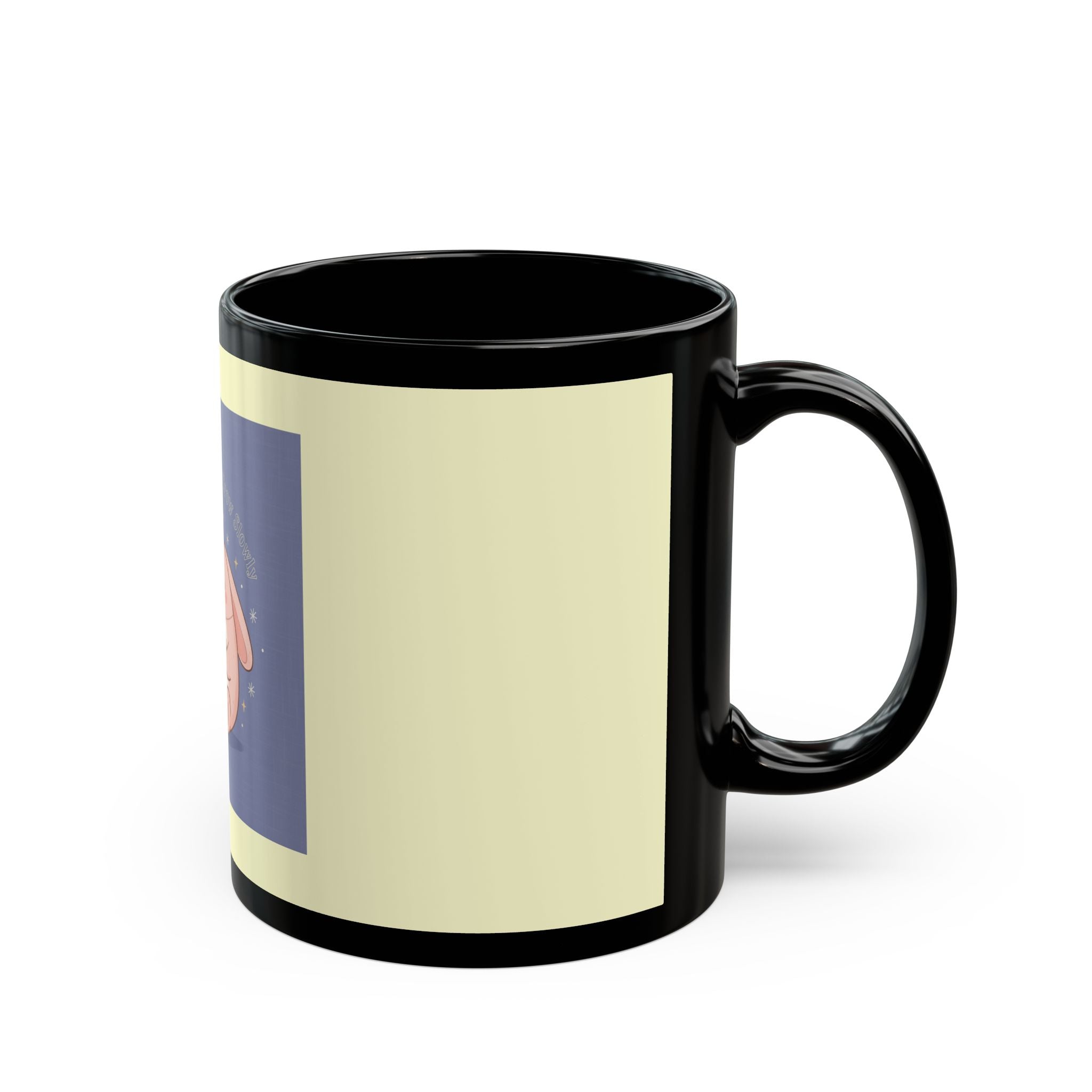 Rabbit Black Mug 11oz – You Are Allowed to Grow Slowly