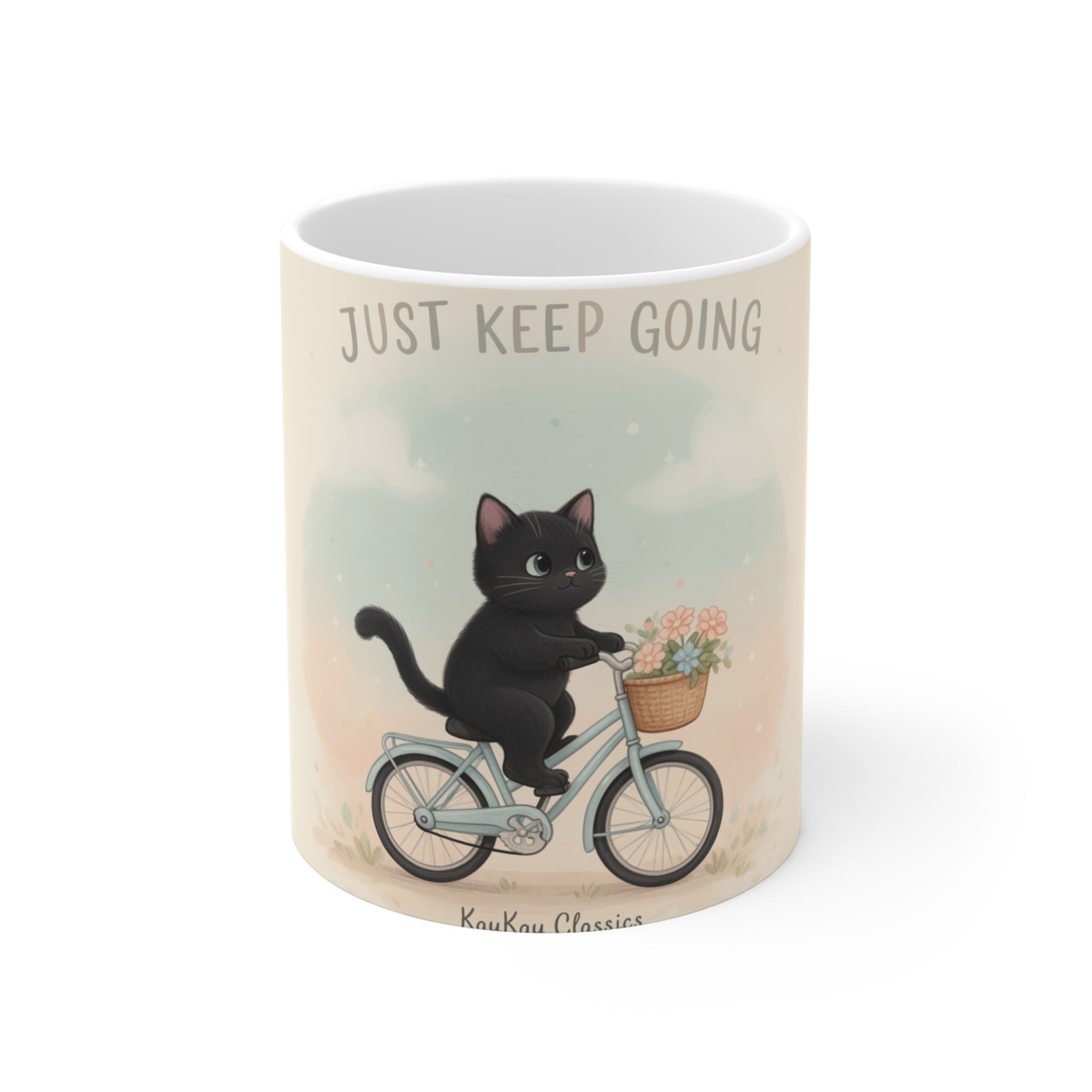 JUST KEEP GOING Cat Mug 11oz