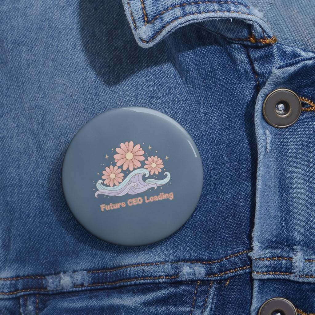 Daisies And Gentle Waves Pin Button – Future Ceo Loading