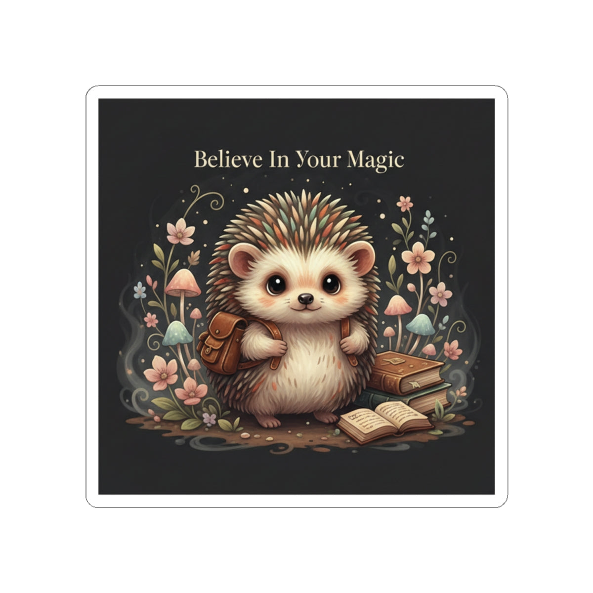 Hedgehog Kiss-Cut Sticker – Believe in Your Magic