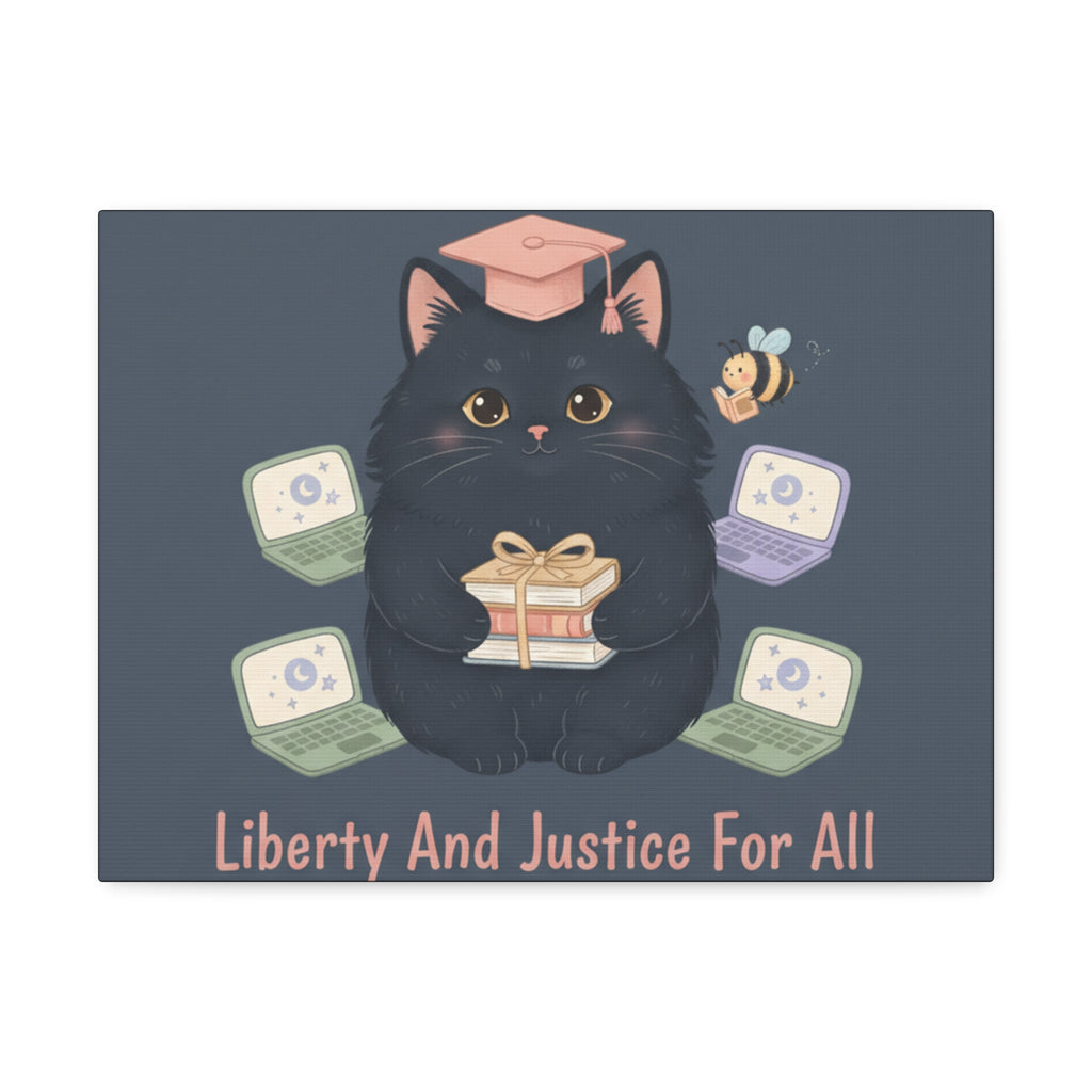 Black Cat Canvas Print – Liberty and Justice for All
